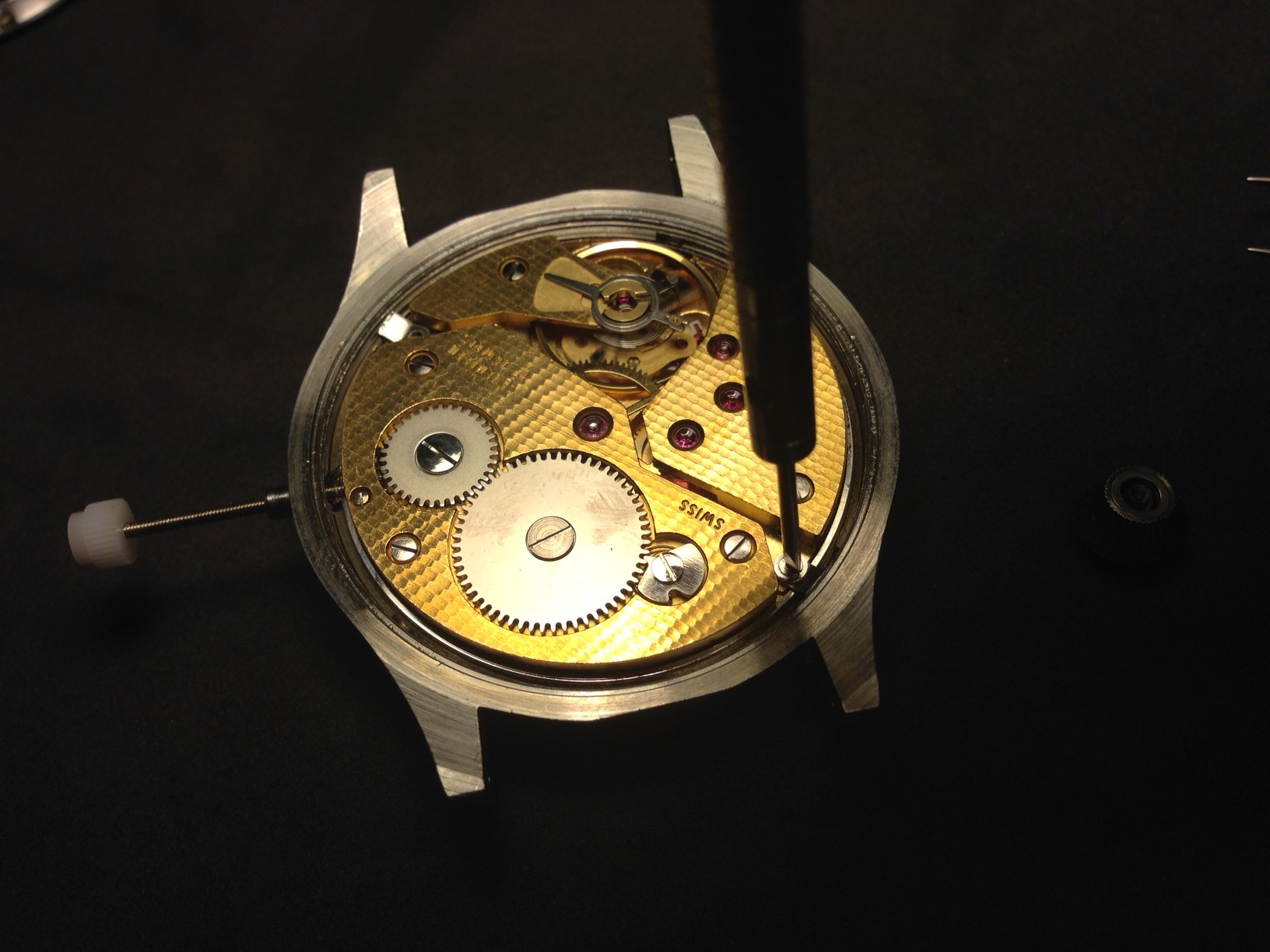 How to build your own mechanical watch - line up the stem